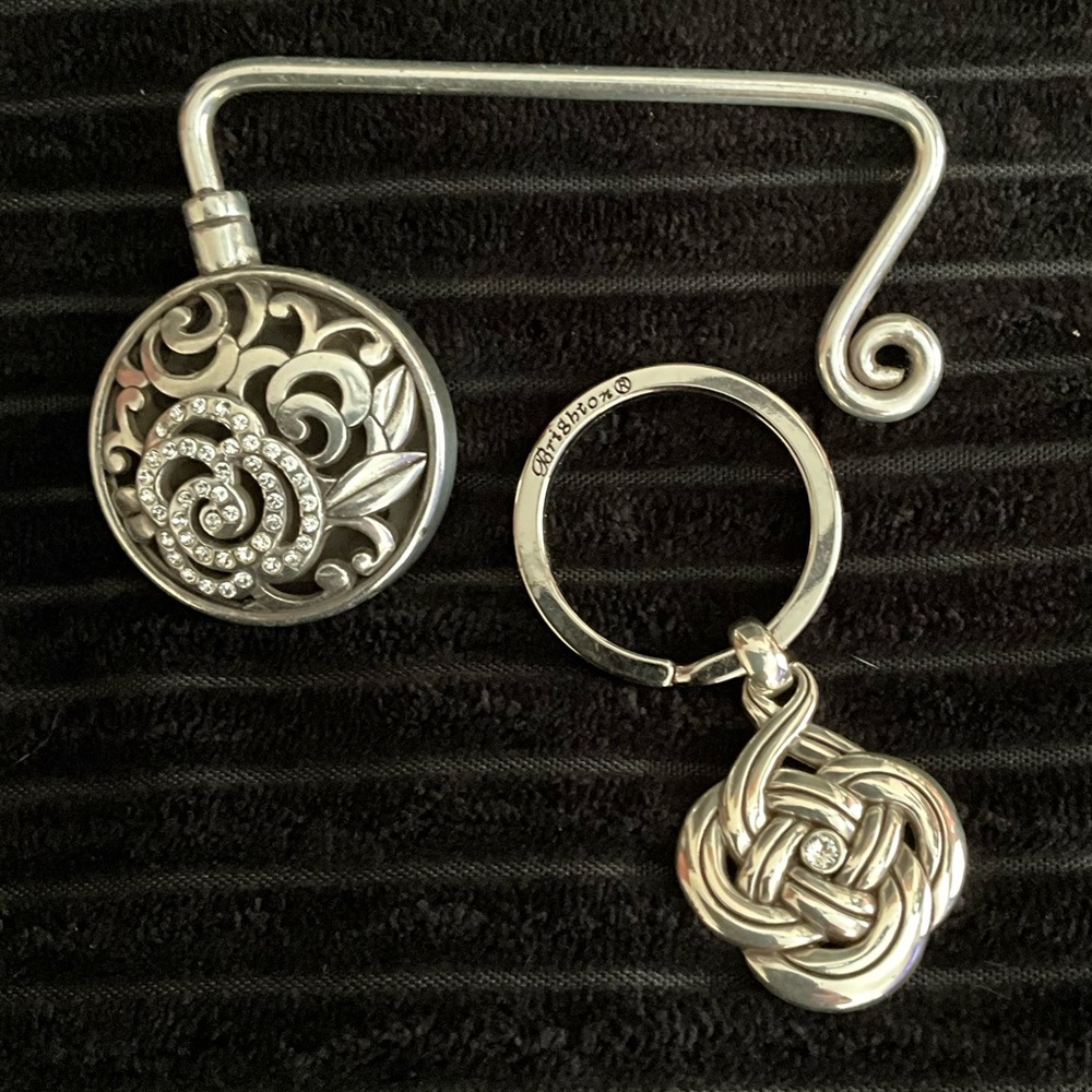Brighton Interlok Key Fob and Deco Rose Handbag Hook